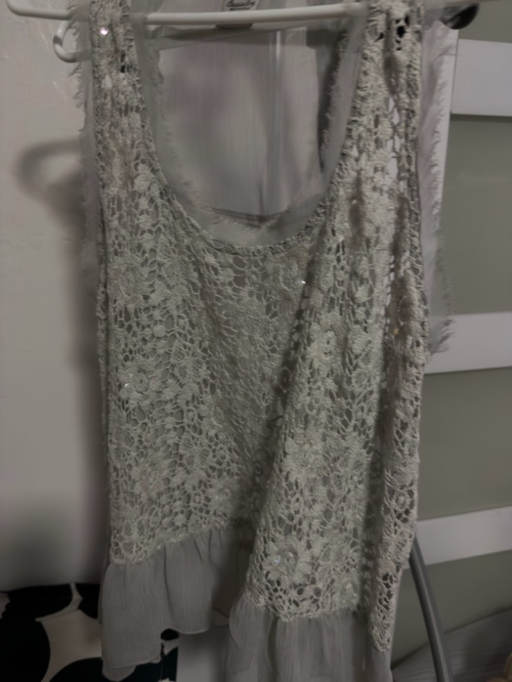 Hollister White Sheer Sleeveless Blouse